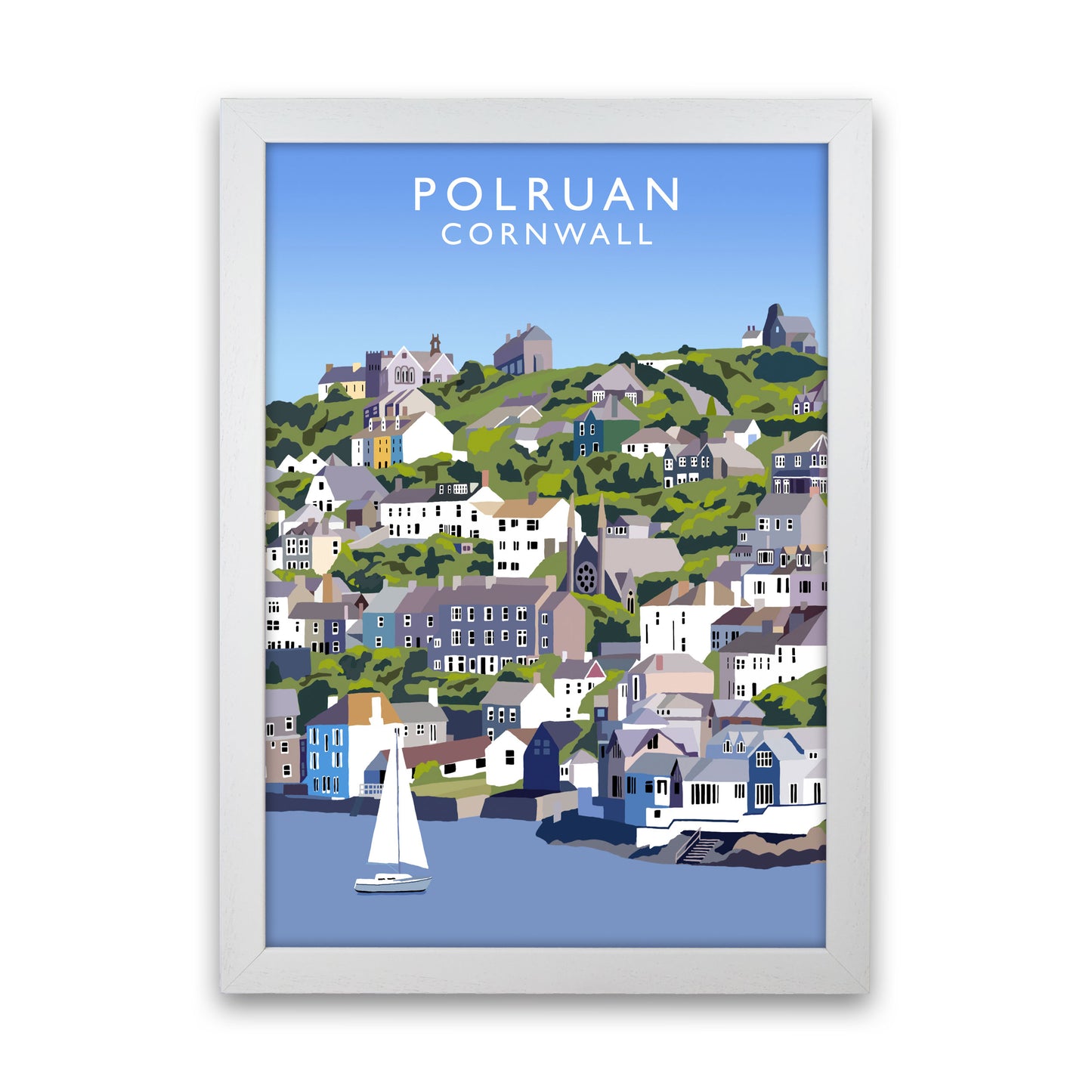 Polruan Cornwall Art Print by Richard O'Neill White Grain