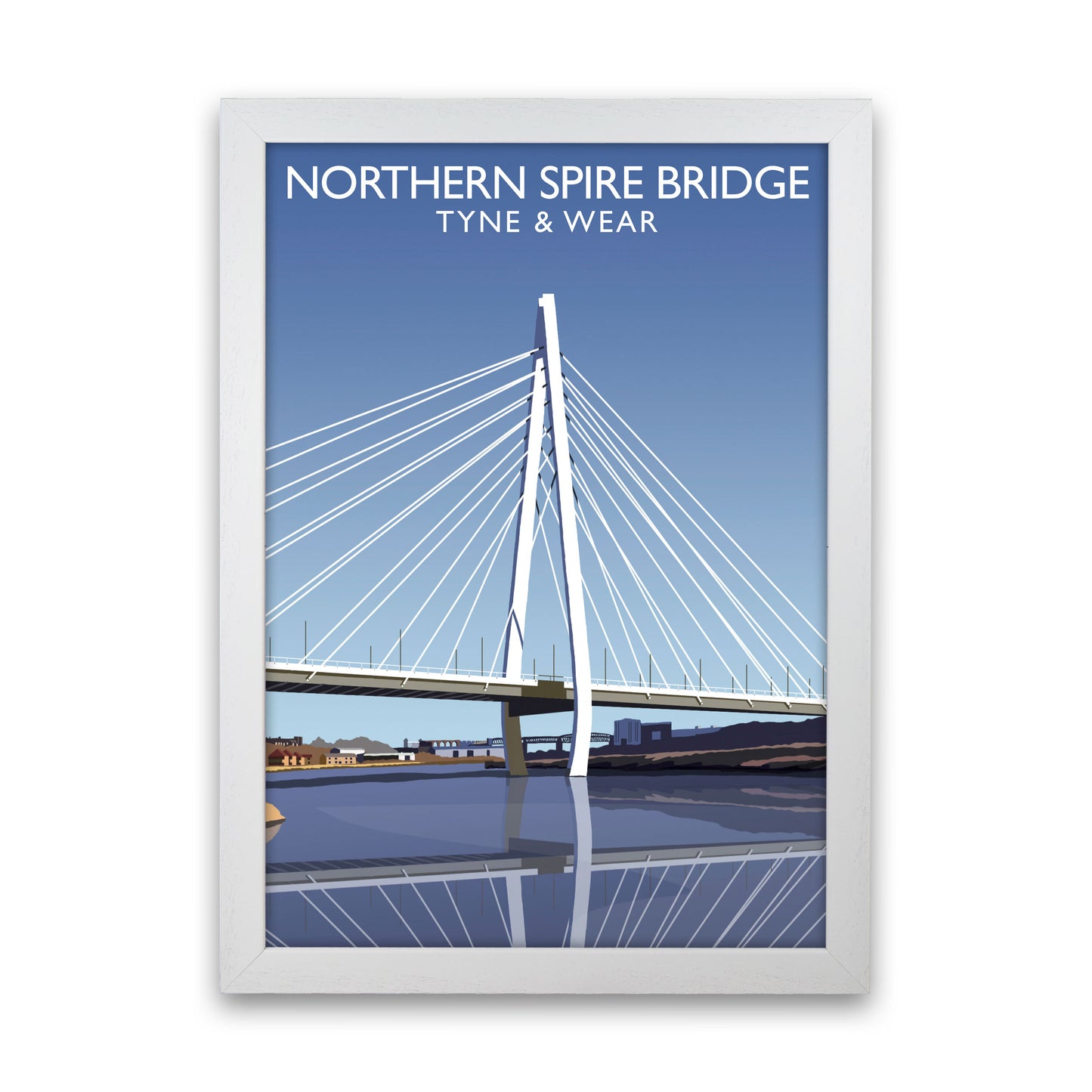 Northern Spire Bridge Tyne & Wear Framed Art Print by Richard O'Neill White Grain