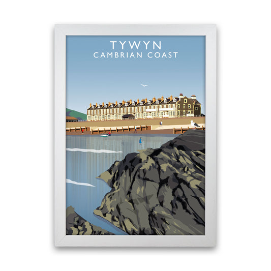 Tywyn Portrait Cambrian Coast Framed Digital Art Print by Richard O'Neill White Grain