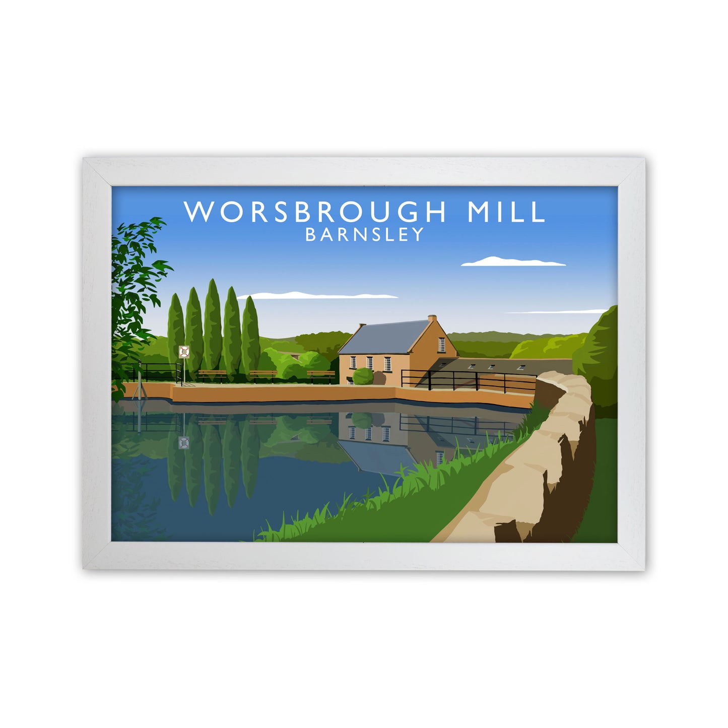 Worsbrough Mill (Landscape) by Richard O'Neill Yorkshire Art Print White Grain