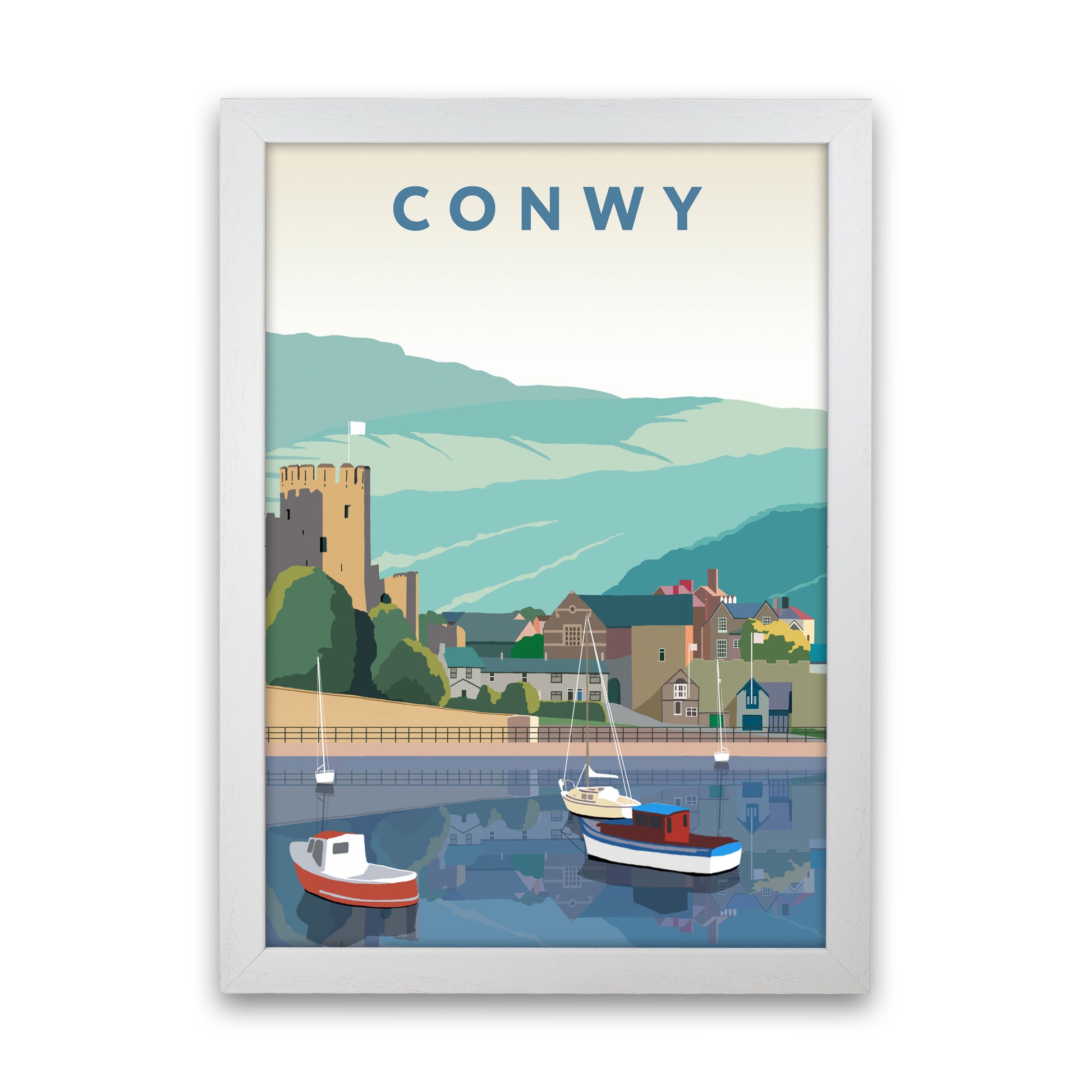 Conwy Art Portrait Print by Richard O'Neill White Grain