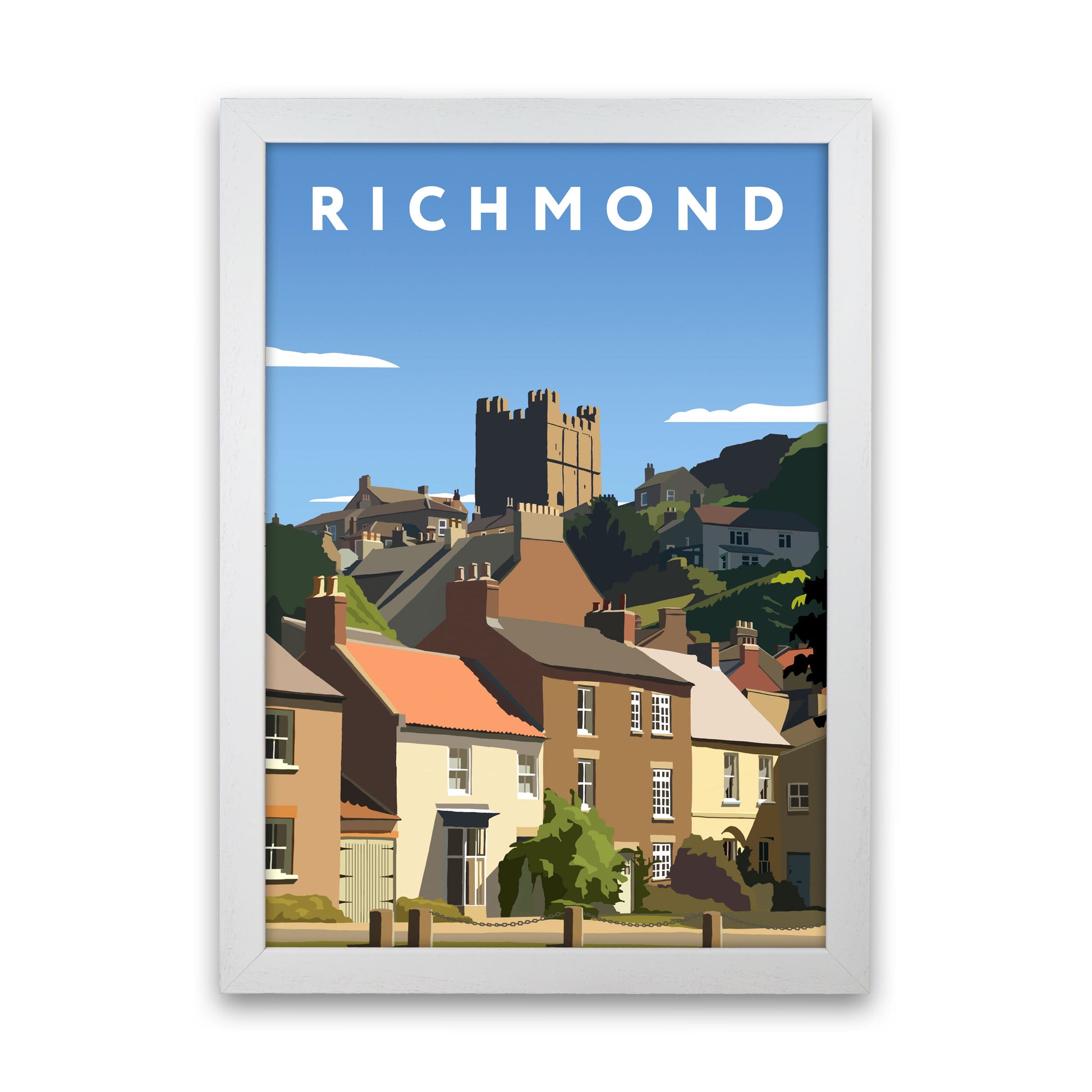 Richmond4 Portrait  Travel Art Print by Richard O'Neill, Framed Wall Art White Grain