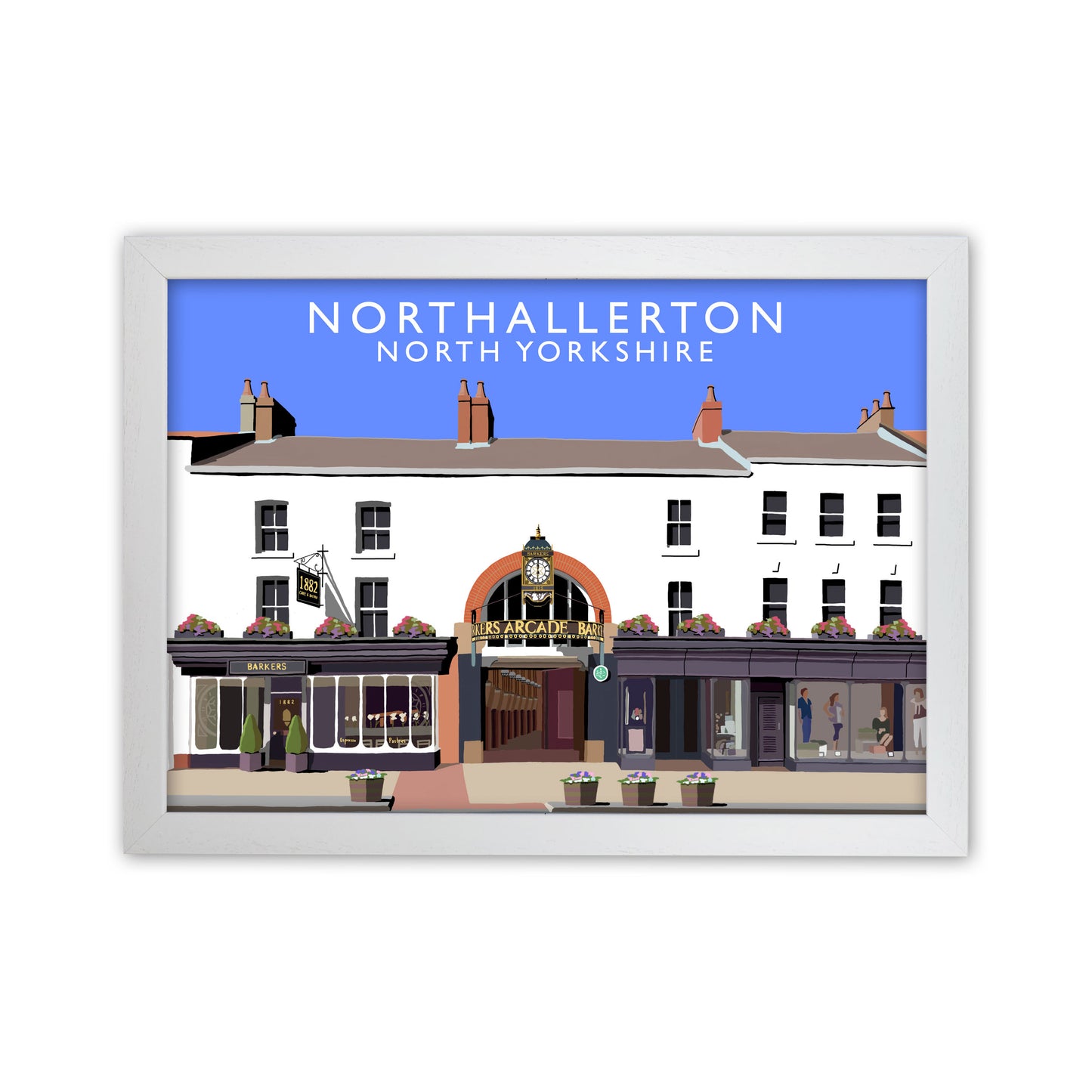 Northallerton North Yorkshire Travel Art Print by Richard O'Neill White Grain