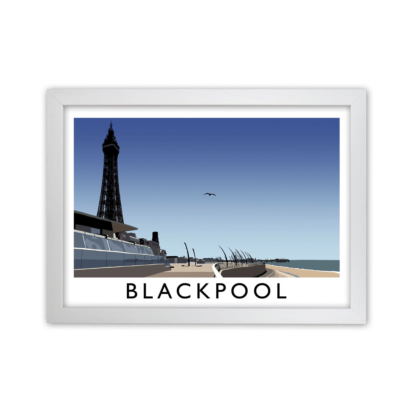 Blackpool Art Print by Richard O'Neill White Grain