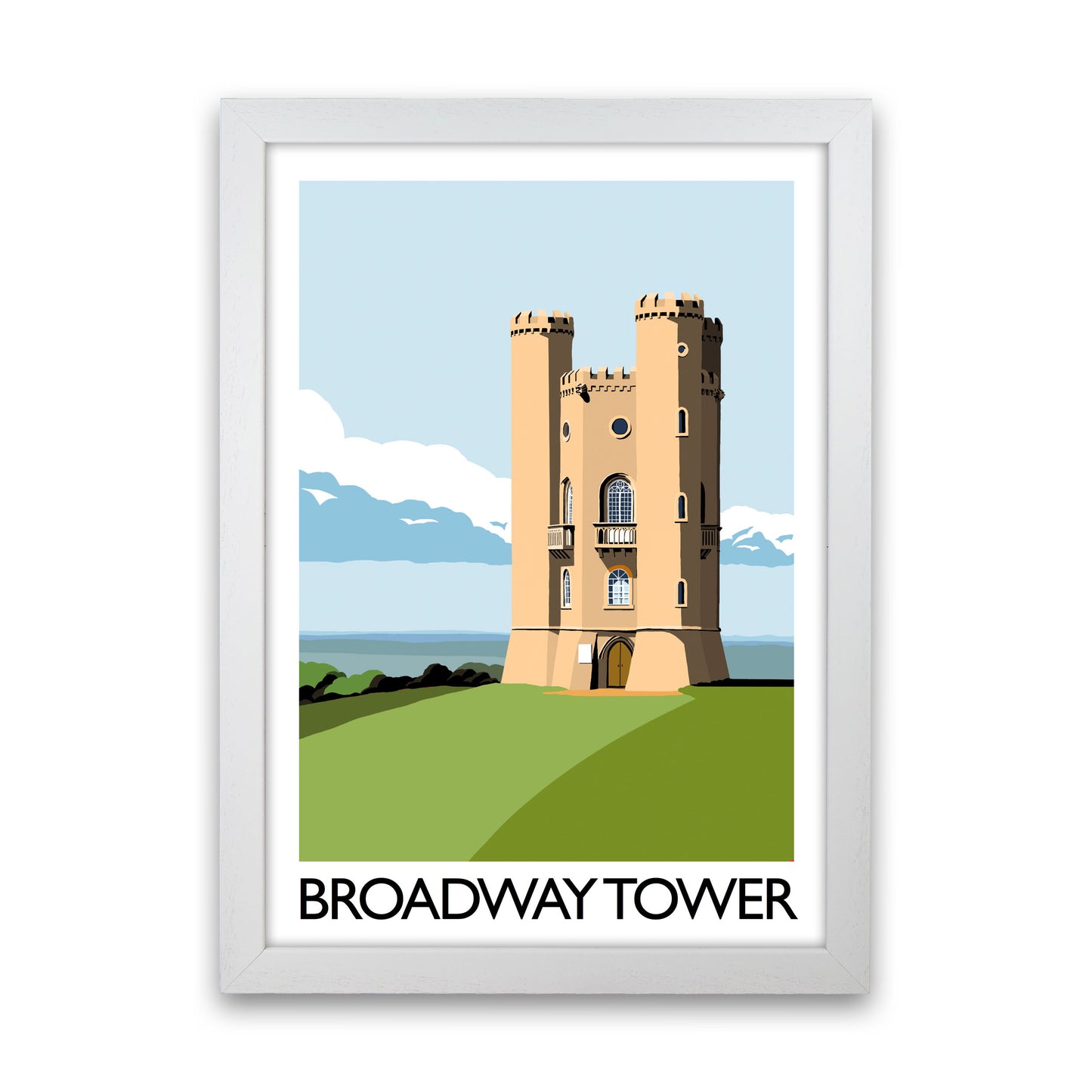 Broadway Tower Portrait Art Print by Richard O'Neill White Grain