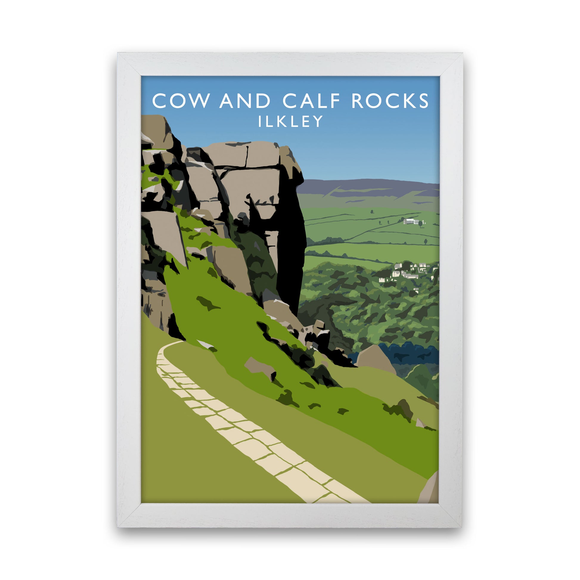 Cow And Calf Rocks Portrait by Richard O'Neill White Grain