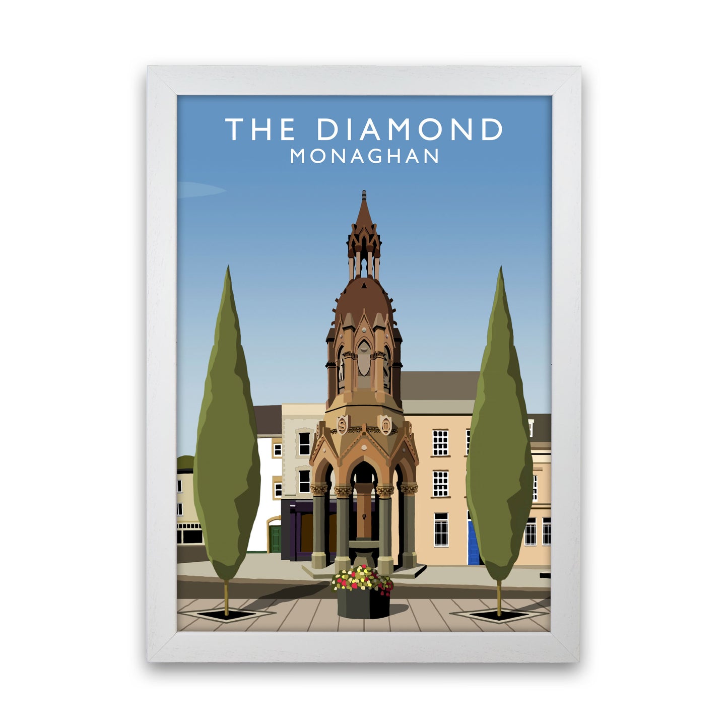 The Diamond Monaghan Portrait Travel Art Print by Richard O'Neill, Framed Wall Art White Grain