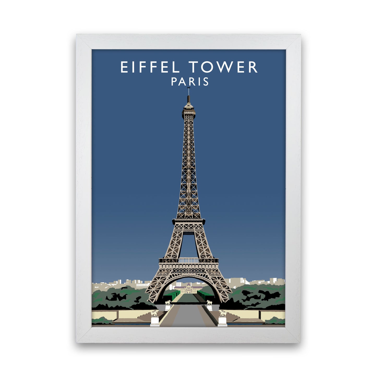 Eiffel Tower Portrait by Richard O'Neill White Grain