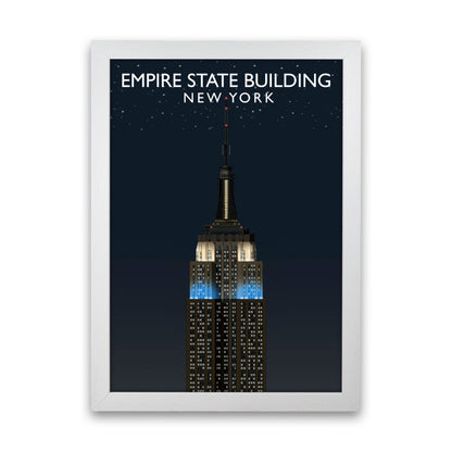 Empire State Building Night by Richard O'Neill White Grain