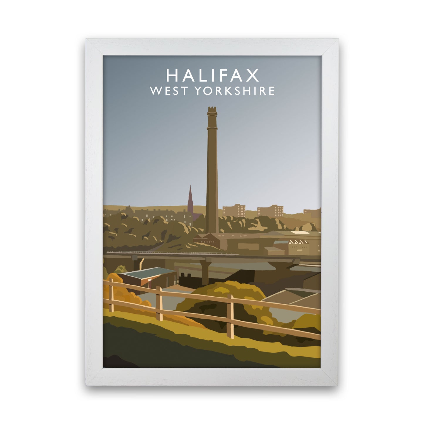 Halifax West Yorkshire Portrait  Framed Digital Art Print by Richard O'Neill White Grain