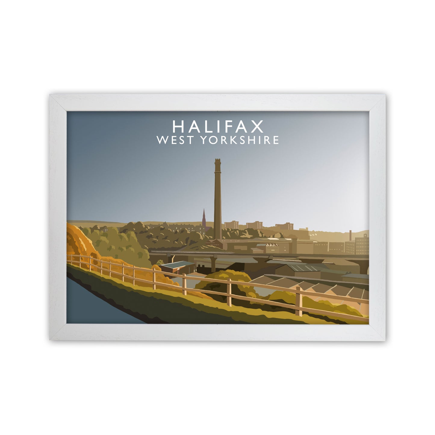 Halifax West Yorkshire Framed Digital Art Print by Richard O'Neill White Grain