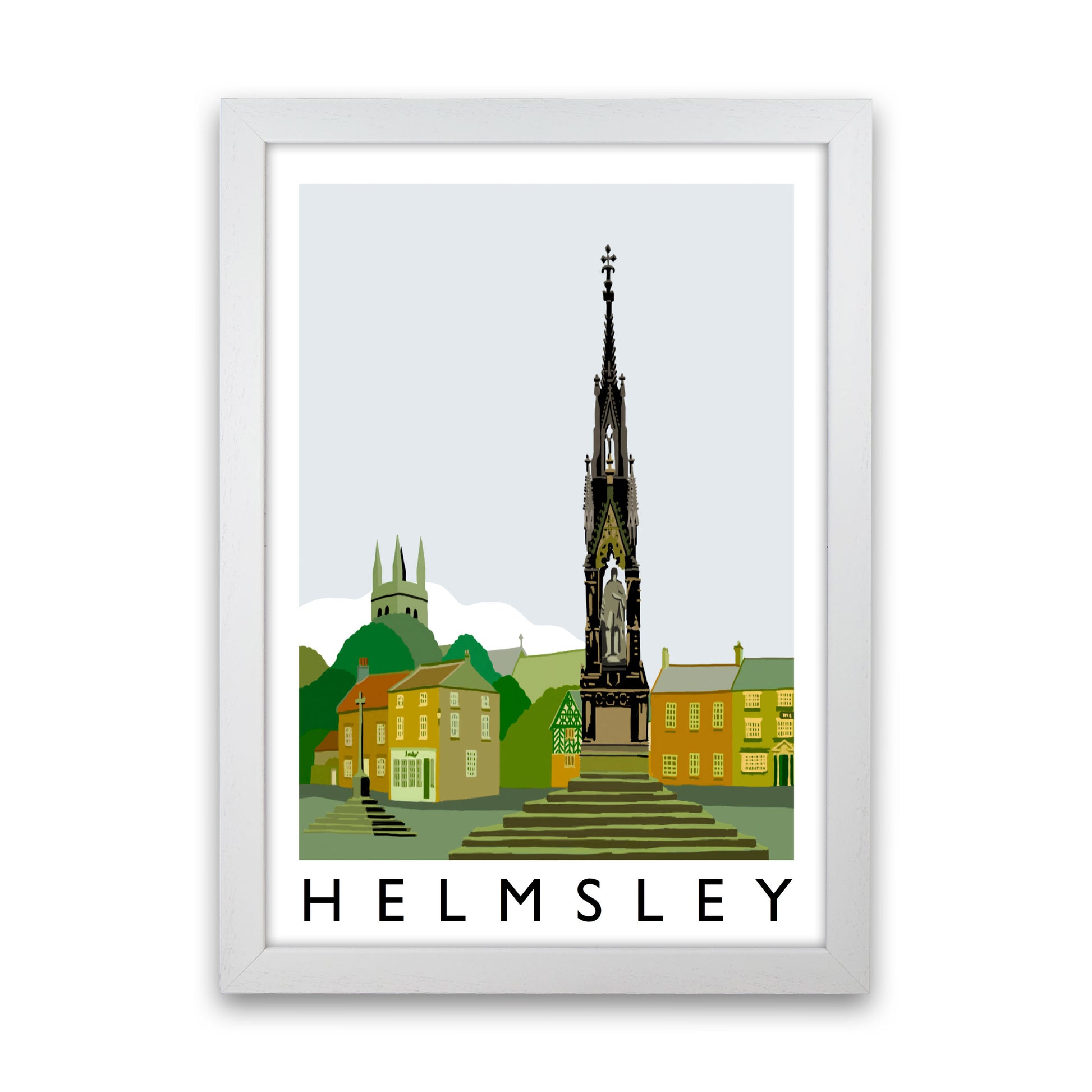 Helmsley Travel Art Print by Richard O'Neill, Framed Wall Art White Grain