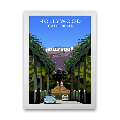 Hollywood California Travel Art Print by Richard O'Neill, Framed Wall Art White Grain
