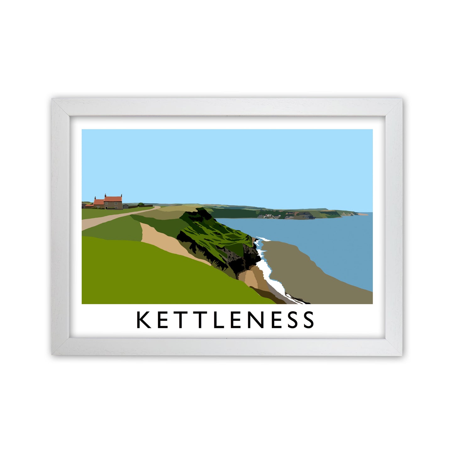 Kettleness Framed Digital Art Print by Richard O'Neill White Grain