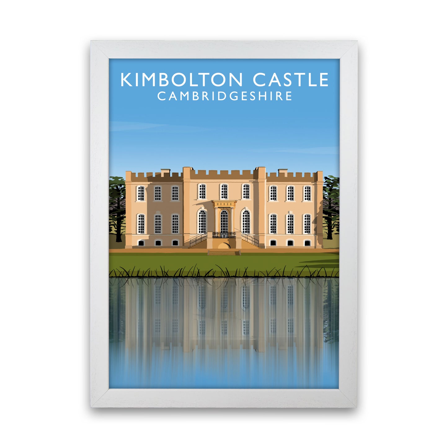 Kimbolton Castle Cambridgeshire Portrait Travel Art Print by Richard O'Neill White Grain