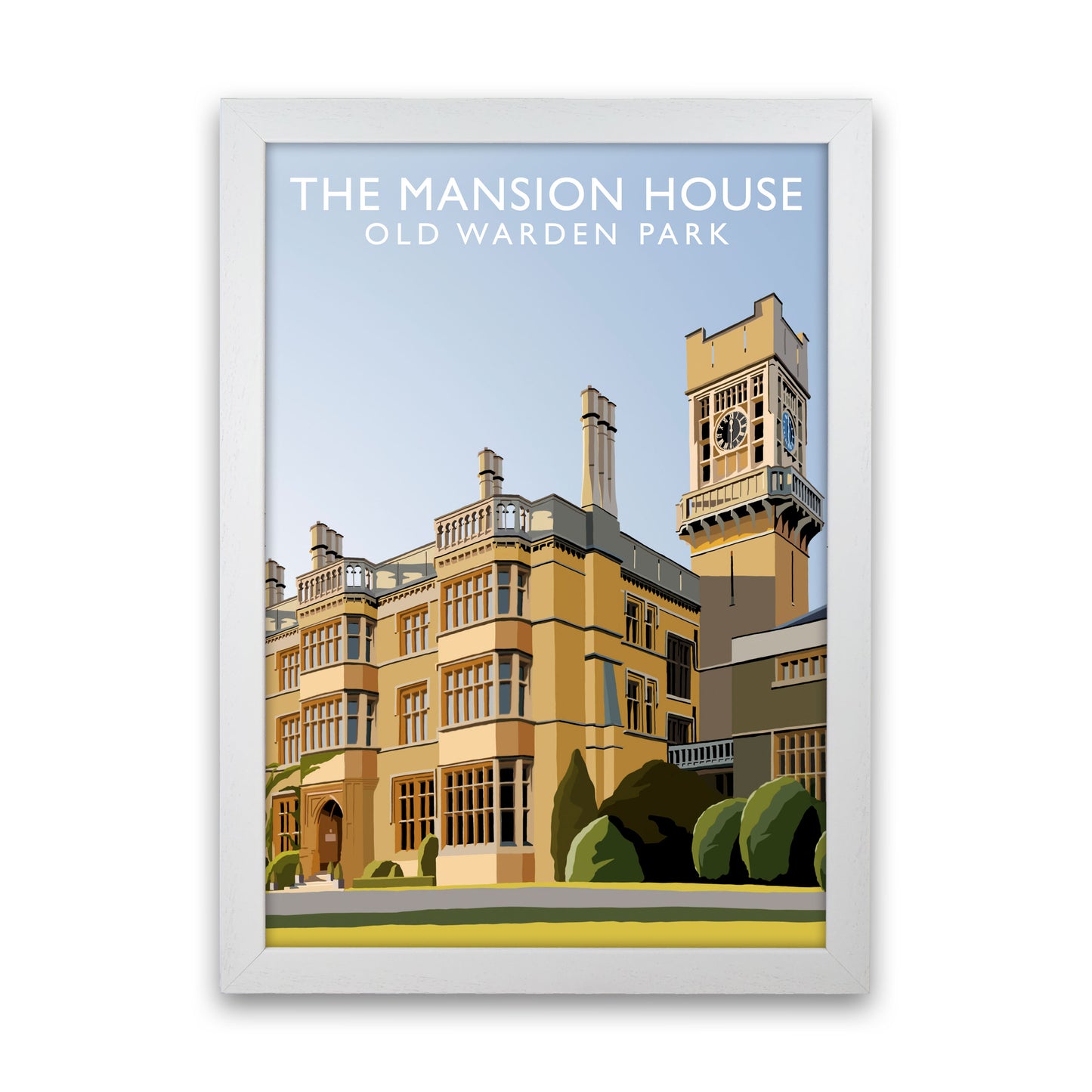 The Mansion House  Portrait Old Warden Park Travel Art Print by Richard O'Neill White Grain