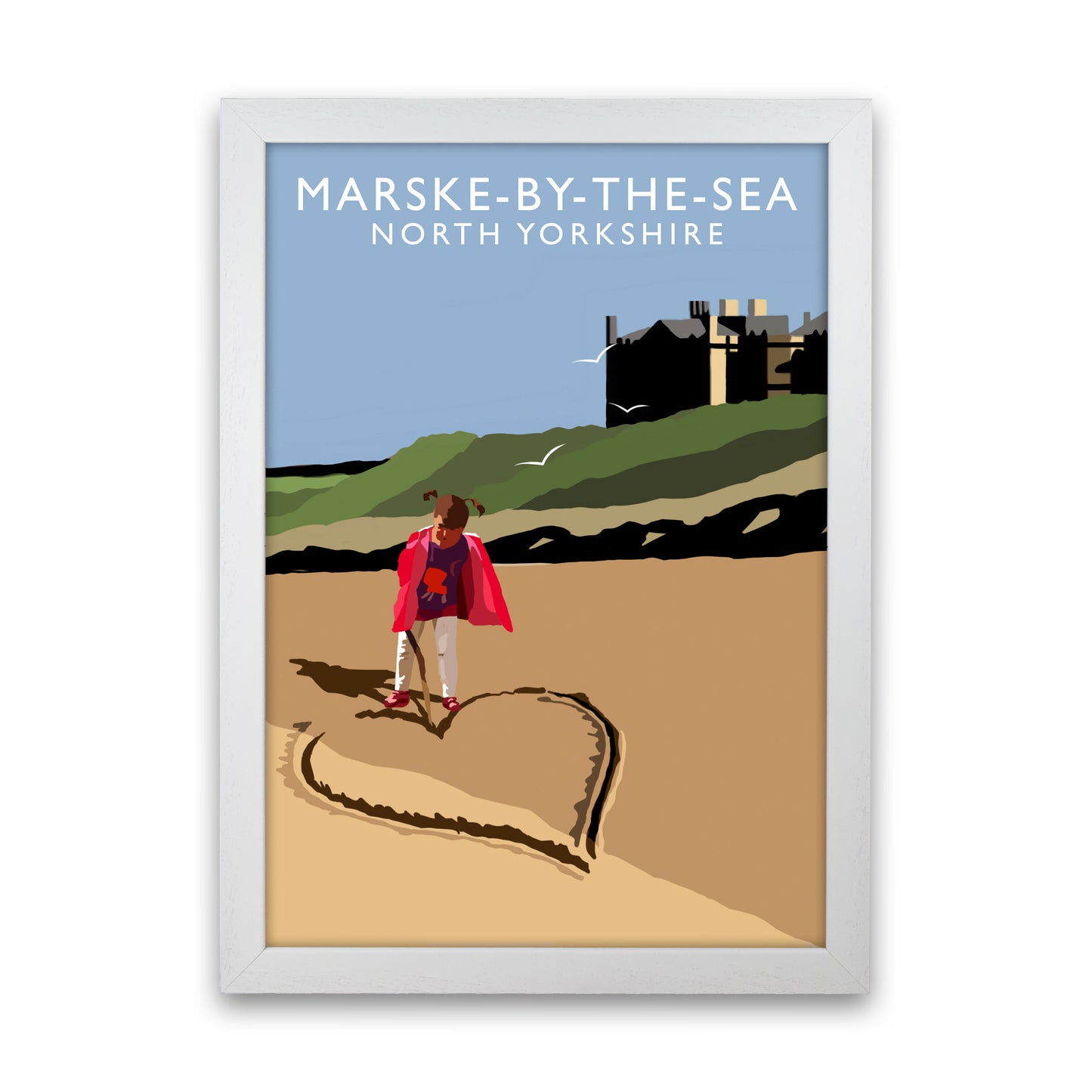 Marske-By-The-Sea2 Portrait  North Yorkshire Travel Art Print by Richard O'Neill White Grain