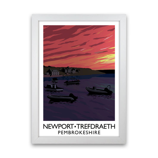 Newport Trefdraeth Pembrokeshire Portrait Travel Art Print by Richard O'Neill White Grain