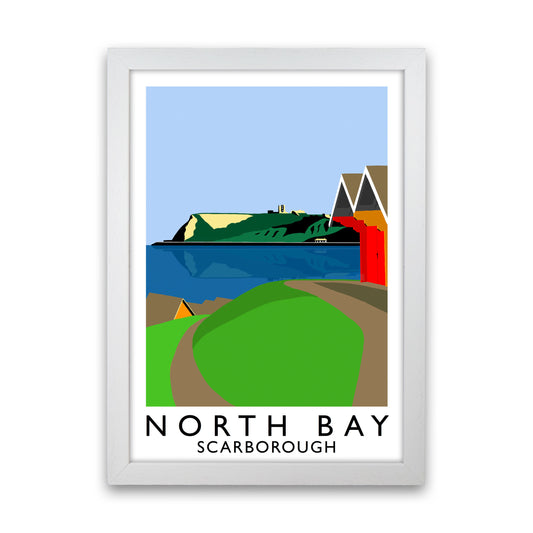 North Bay2 Portrait  Scarborough Travel Art Print by Richard O'Neill, Framed Wall Art White Grain