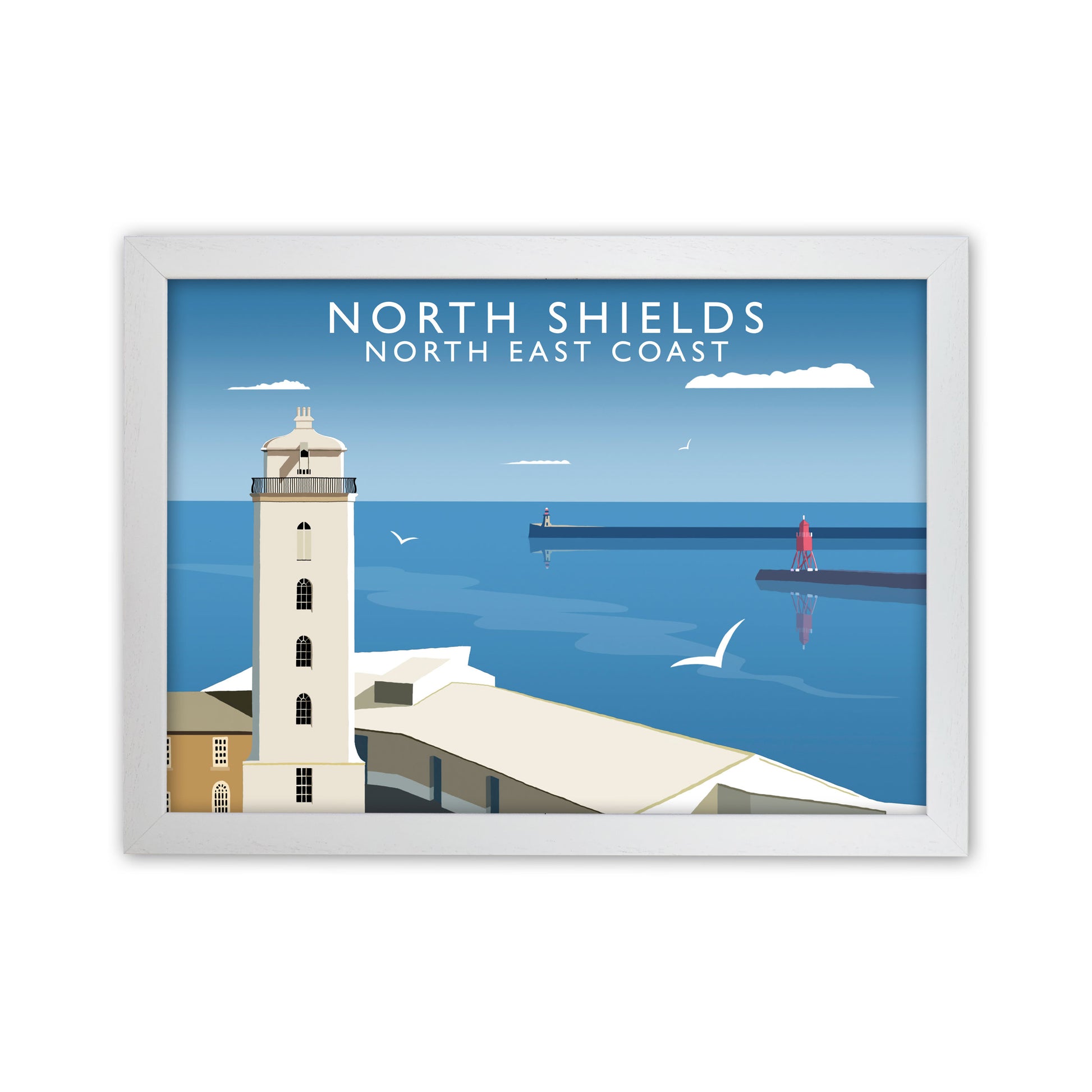 North Shields East Coast Travel Art Print by Richard O'Neill White Grain