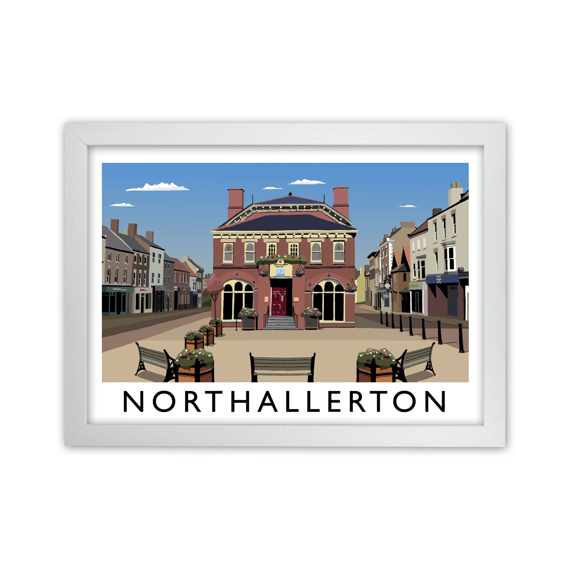 Northallerton2 Framed Digital Art Print by Richard O'Neill White Grain