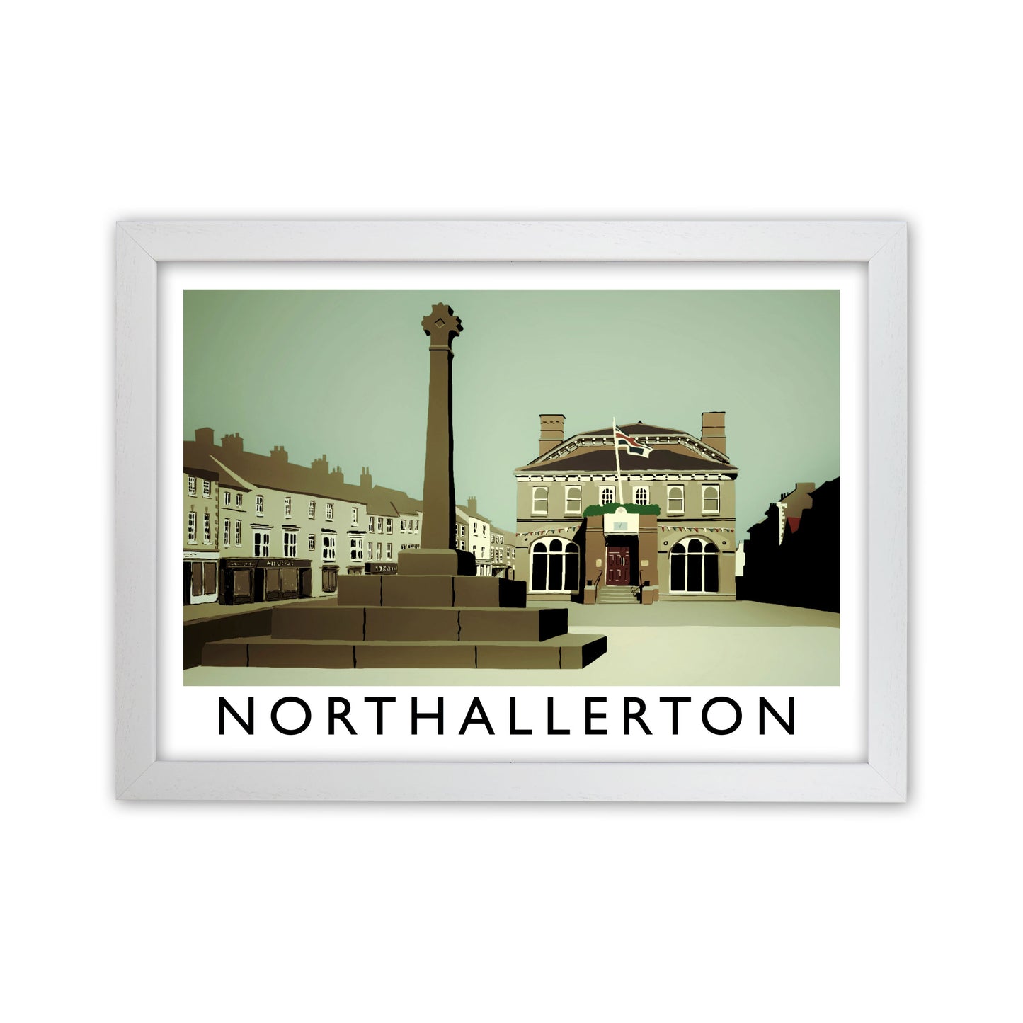 Northallerton Framed Digital Art Print by Richard O'Neill White Grain