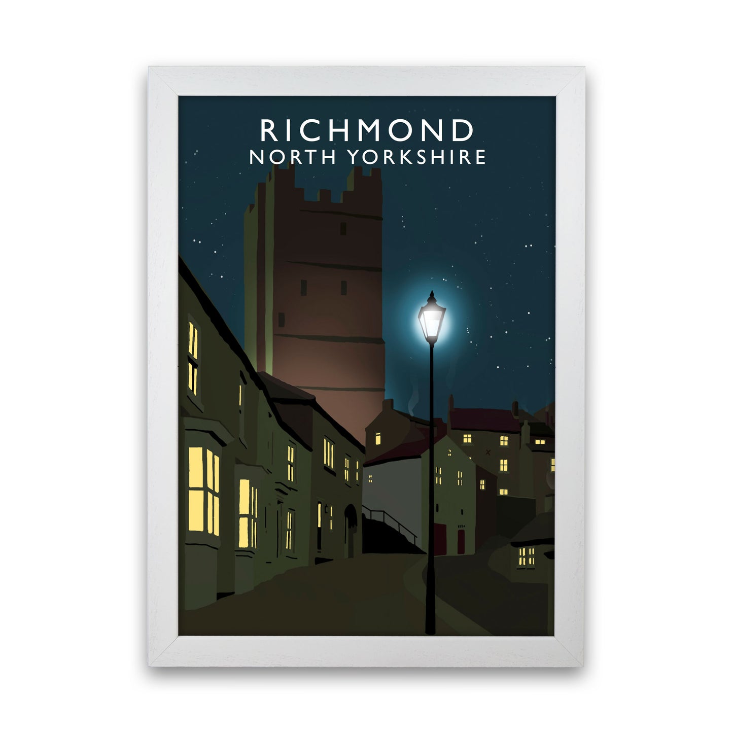 Richmond North Yorkshire  Portrait Travel Art Print by Richard O'Neill White Grain