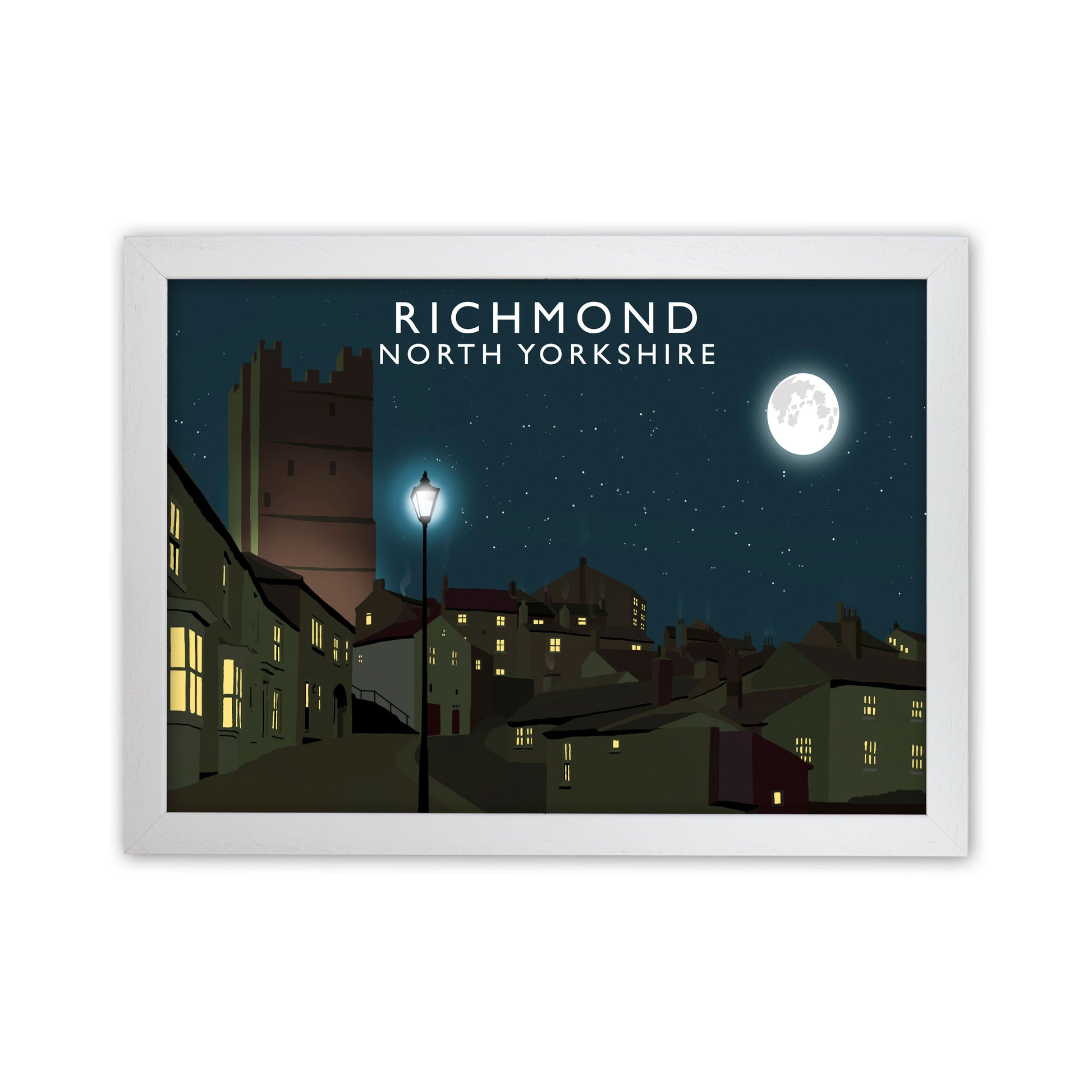 Richmond North Yorkshire Travel Art Print by Richard O'Neill White Grain