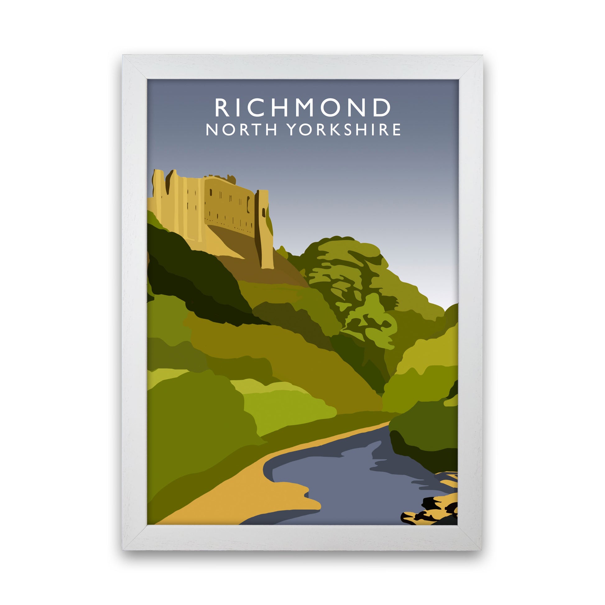 Richmond2  North Yorkshire Portrait Travel Art Print by Richard O'Neill White Grain