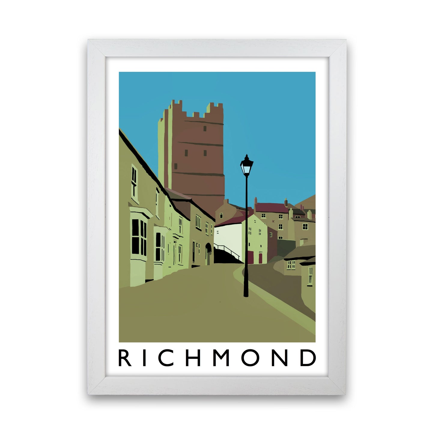 Richmond  PortyraitTravel Art Print by Richard O'Neill, Framed Wall Art White Grain