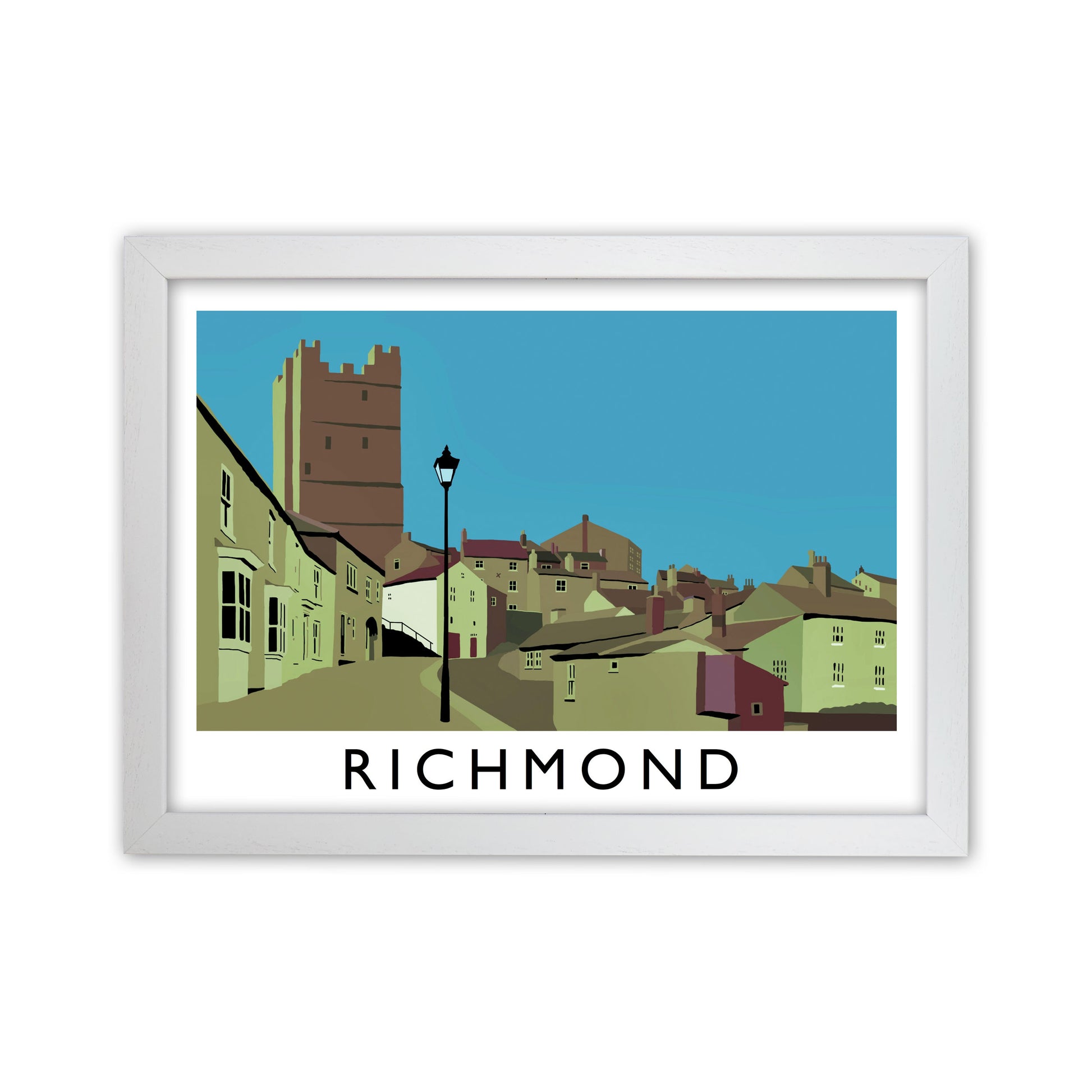 Richmond Travel Art Print by Richard O'Neill, Framed Wall Art White Grain