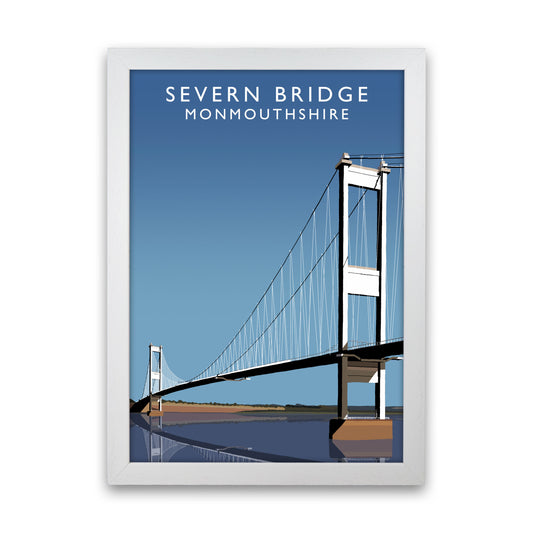 Severn Bridge Monmouthshire Art Print by Richard O'Neill, Framed Wall Art White Grain