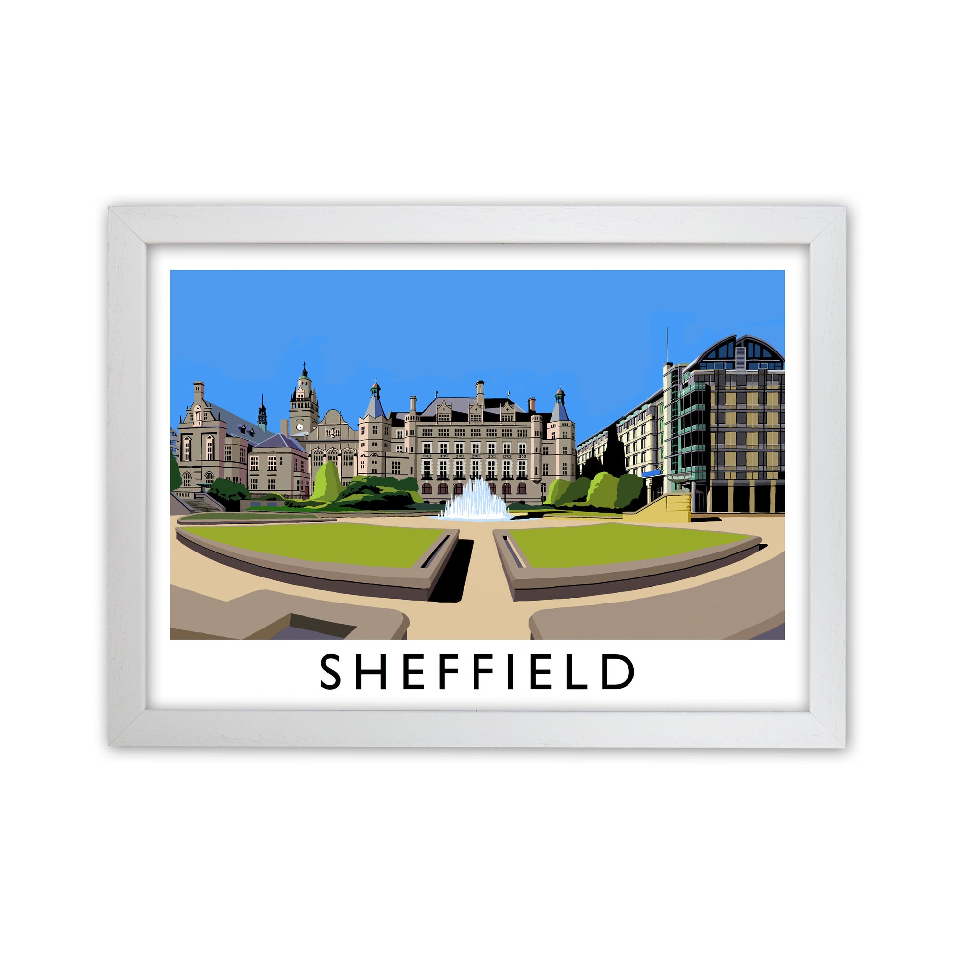 Sheffield Framed Digital Art Print by Richard O'Neill White Grain