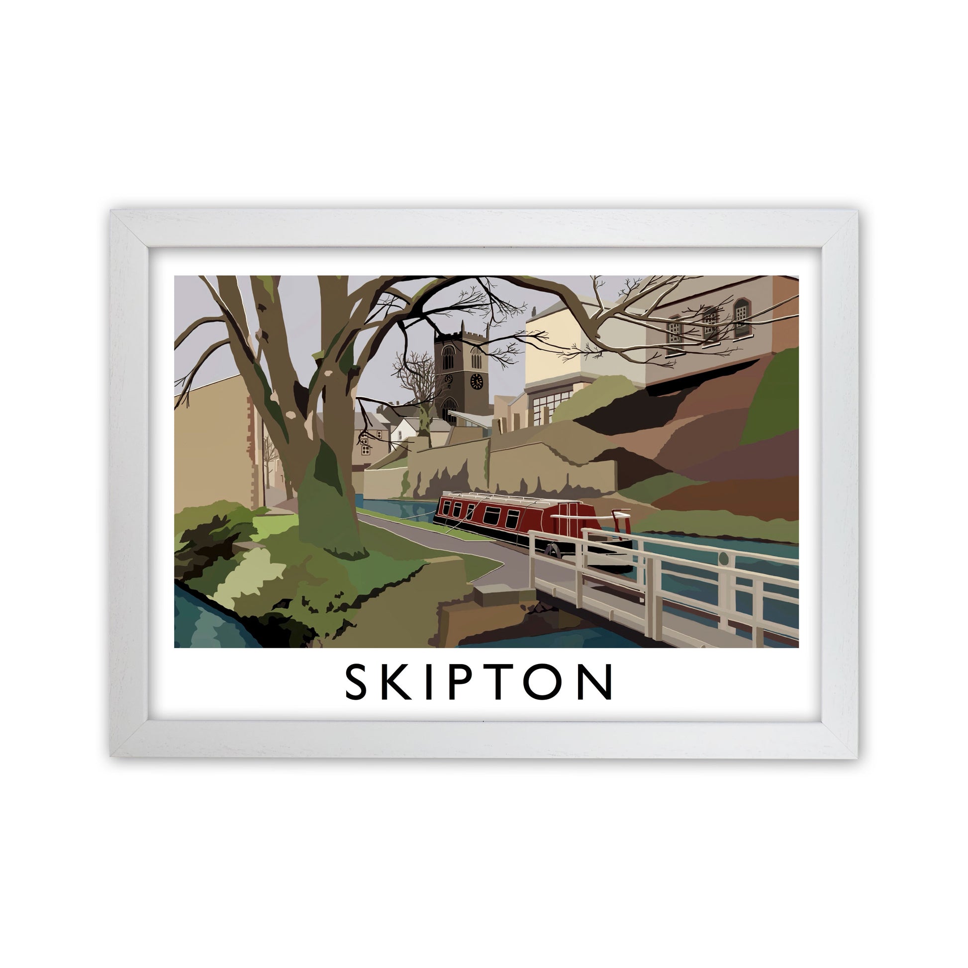 Skipton, North Yorkshire Travel Art Print by Richard O'Neill White Grain