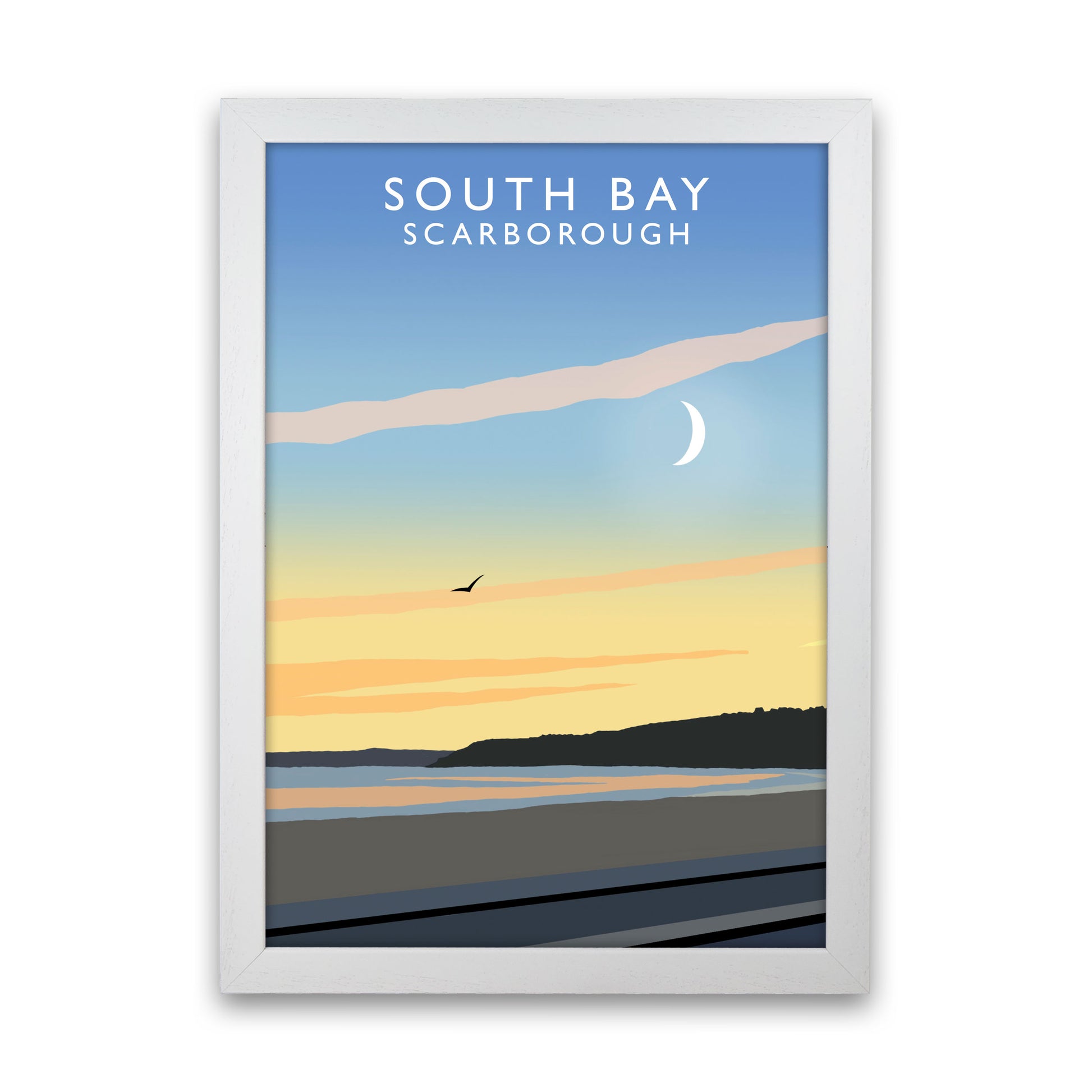 South Bay Portrait Scarborough Art Print by Richard O'Neill, Framed Wall Art White Grain