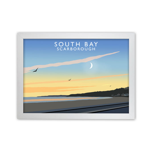 South Bay Scarborough Art Print by Richard O'Neill, Framed Wall Art White Grain
