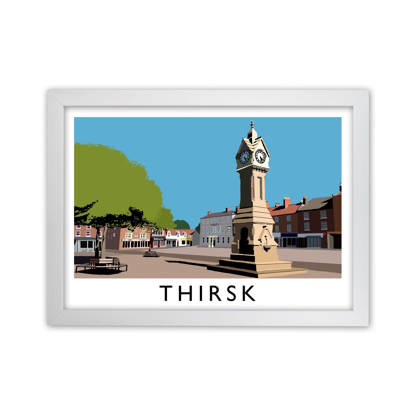 Thirsk Framed Digital Art Print by Richard O'Neill, Framed Wall Art White Grain