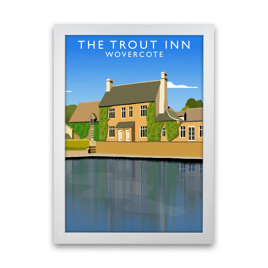 The Trout Inn Portrait Wolvercote Travel Art Print by Richard O'Neill White Grain