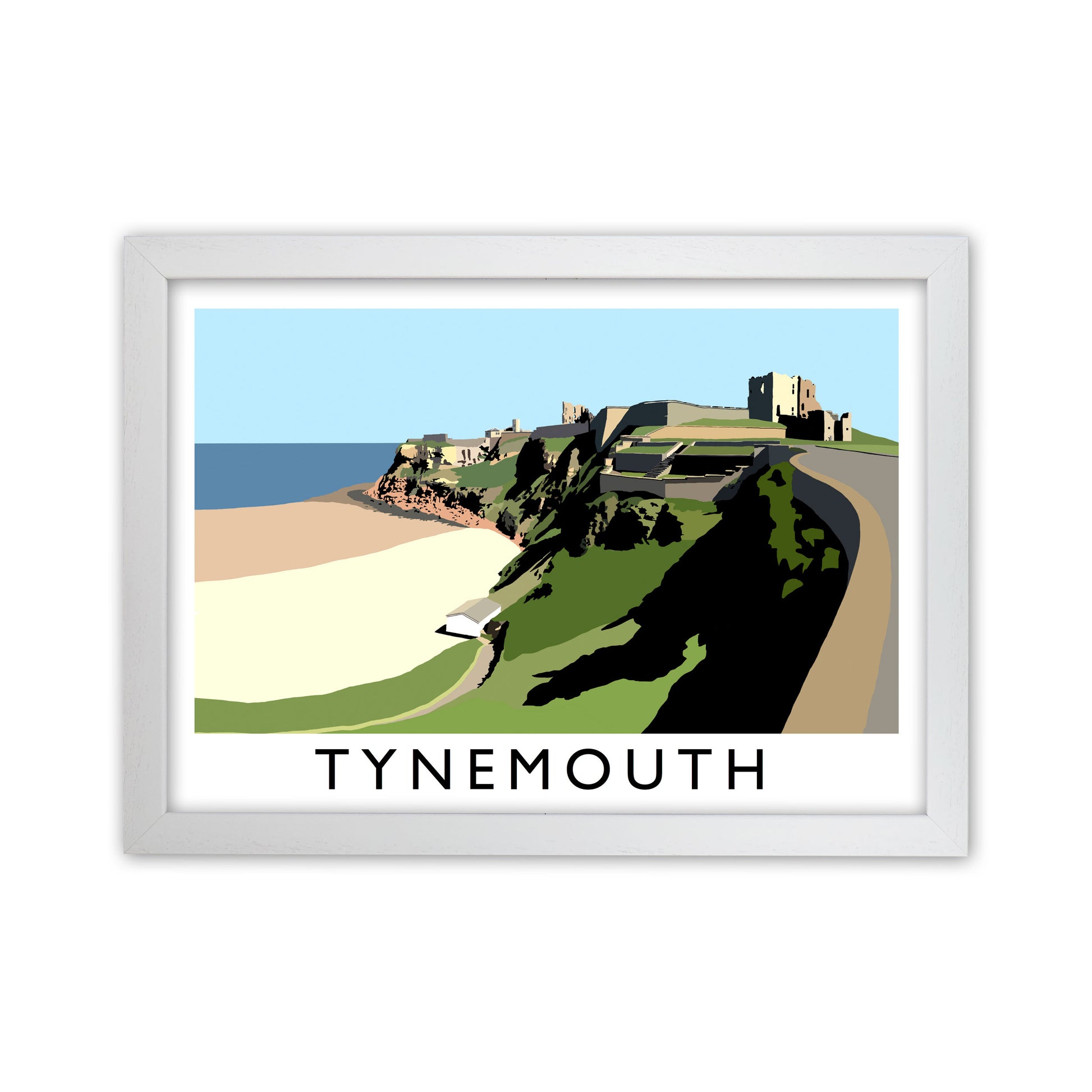 Tynemouth Framed Digital Art Print by Richard O'Neill White Grain