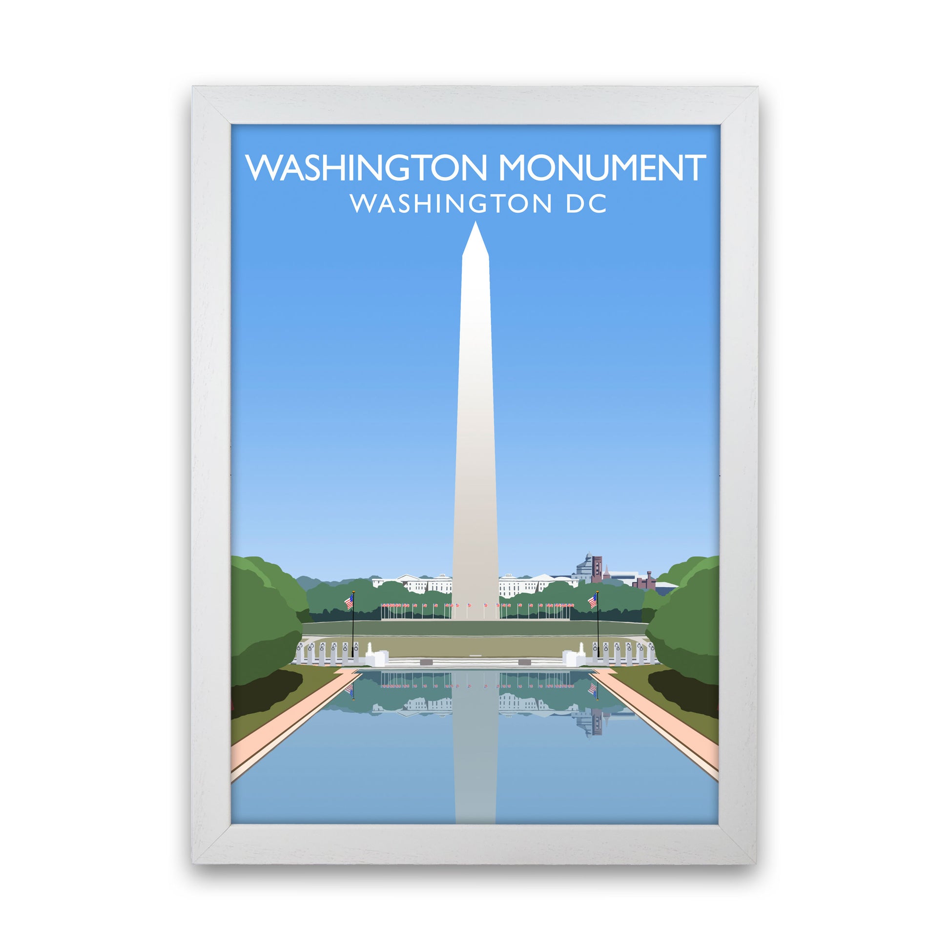 Washington DC Monument Travel Art Print by Richard O'Neill White Grain