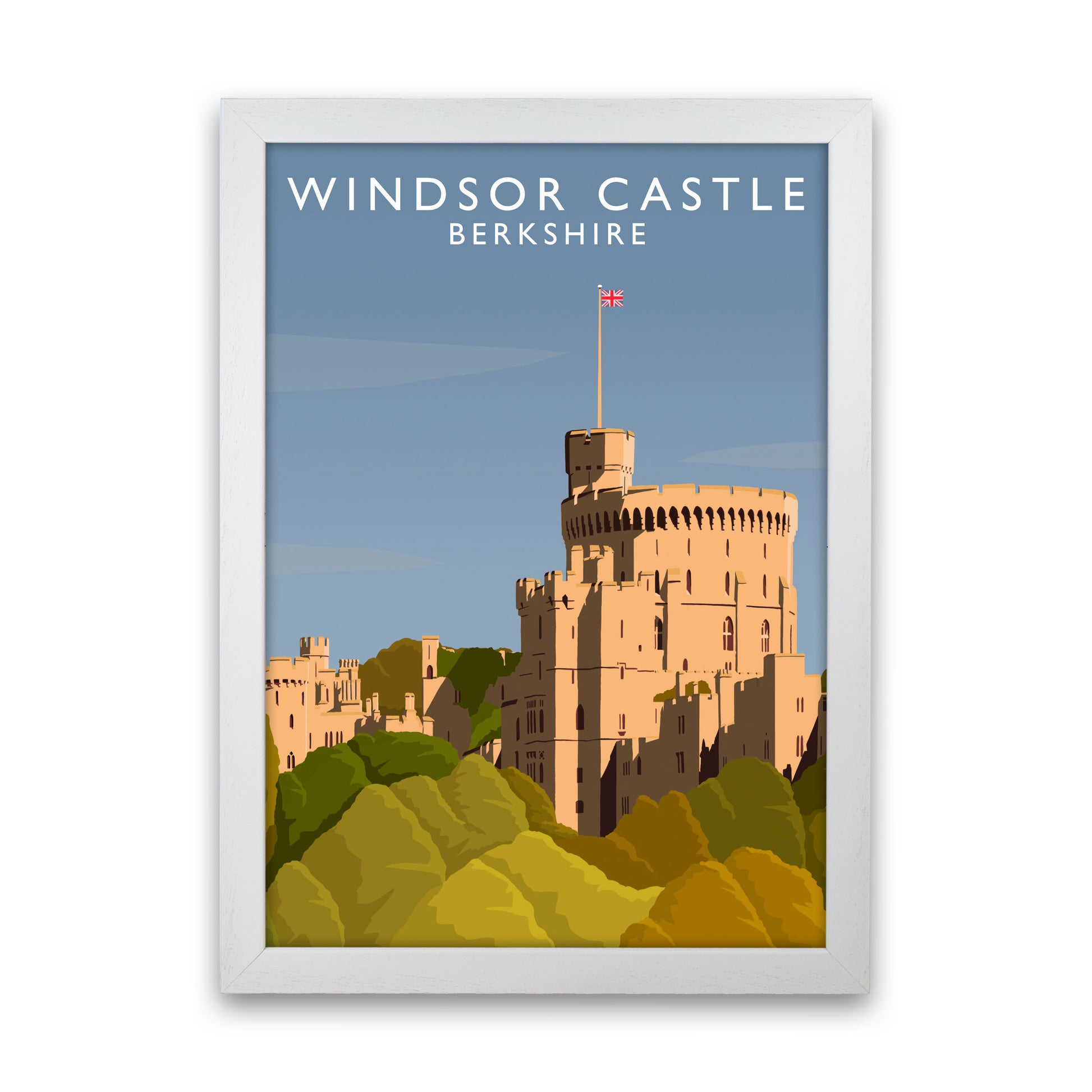 Windsor Castle Portrait Berkshire Travel Art Print by Richard O'Neill White Grain