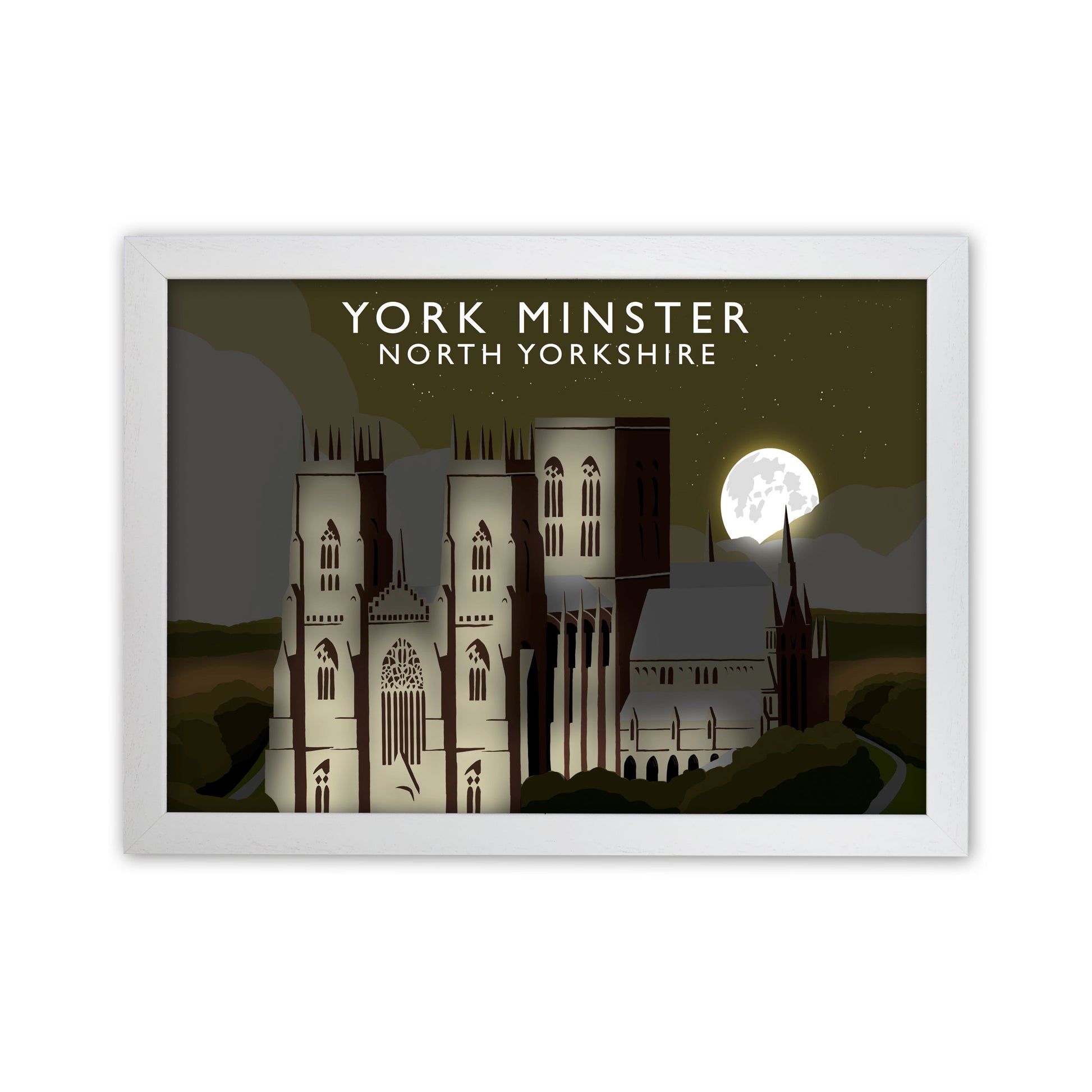 York Minster2 Night Digital Art Print by Richard O'Neill White Grain