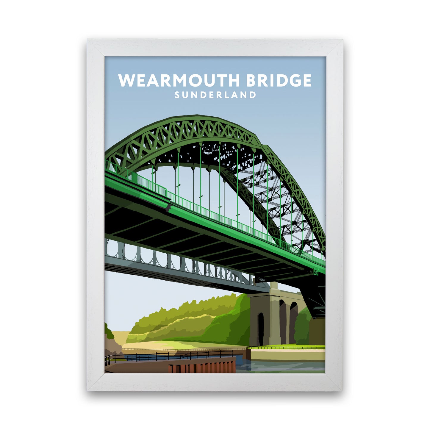 Wearmouth Bridge Portrait by Richard O'Neill White Grain