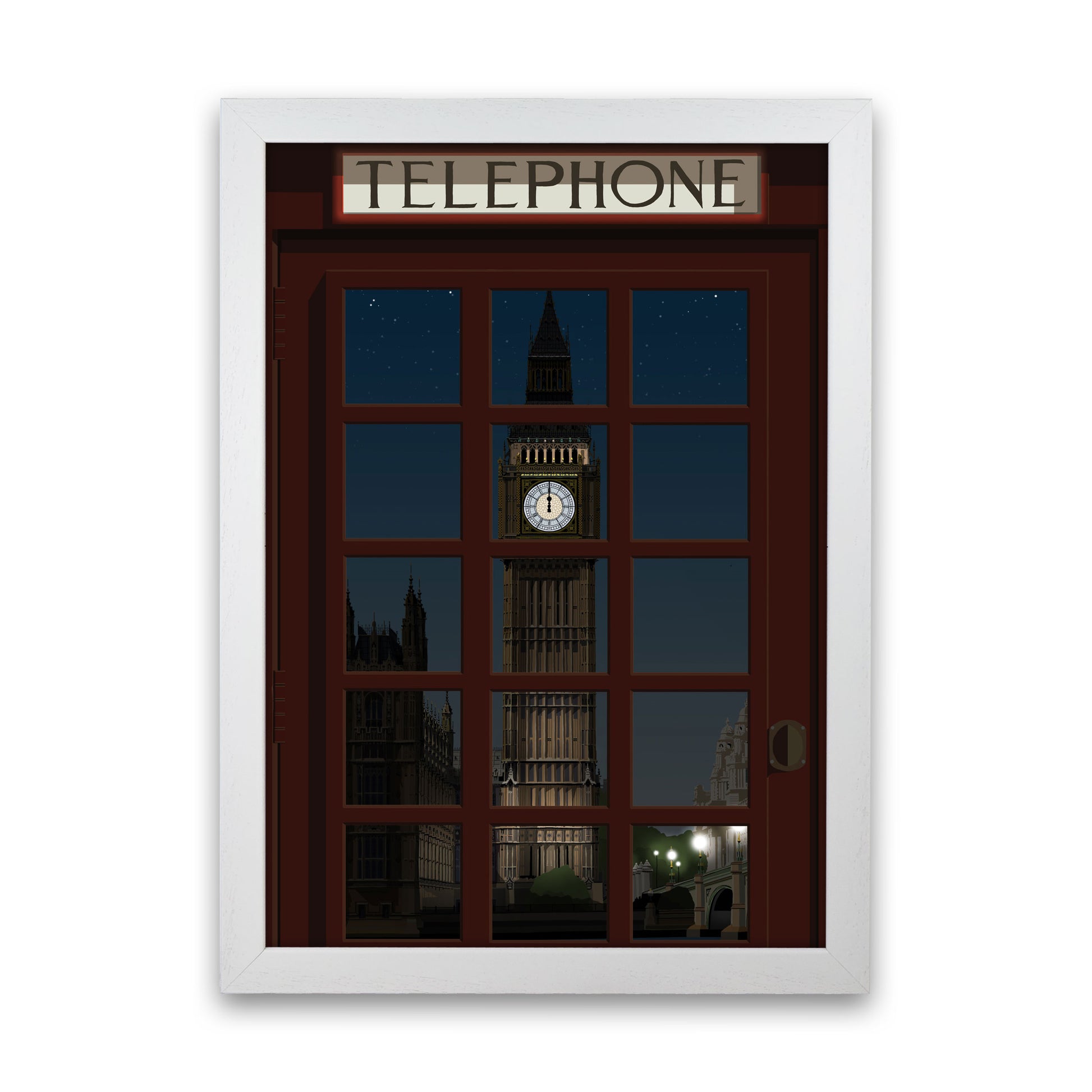 London Telephone Box 14 by Richard O'Neill White Grain