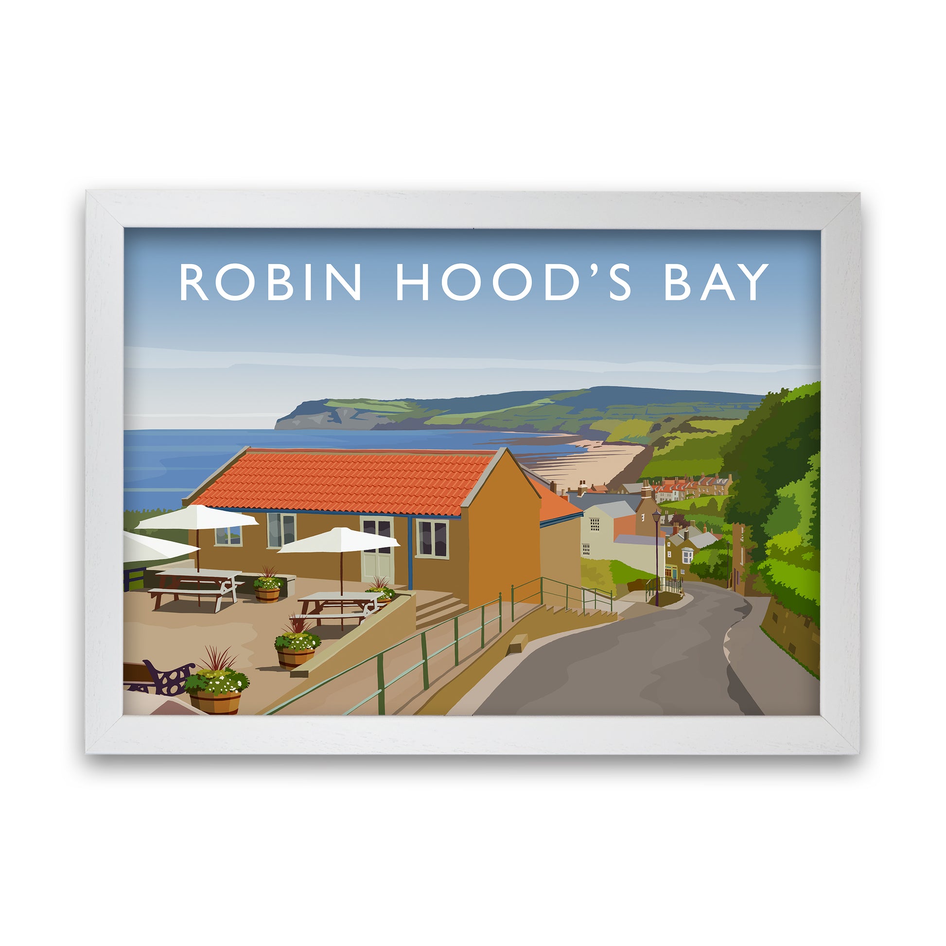 Robin Hood's Bay 3 by Richard O'Neill White Grain