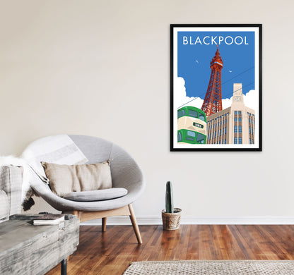 Blackpool 2 by Stephen Millership A1 White Frame