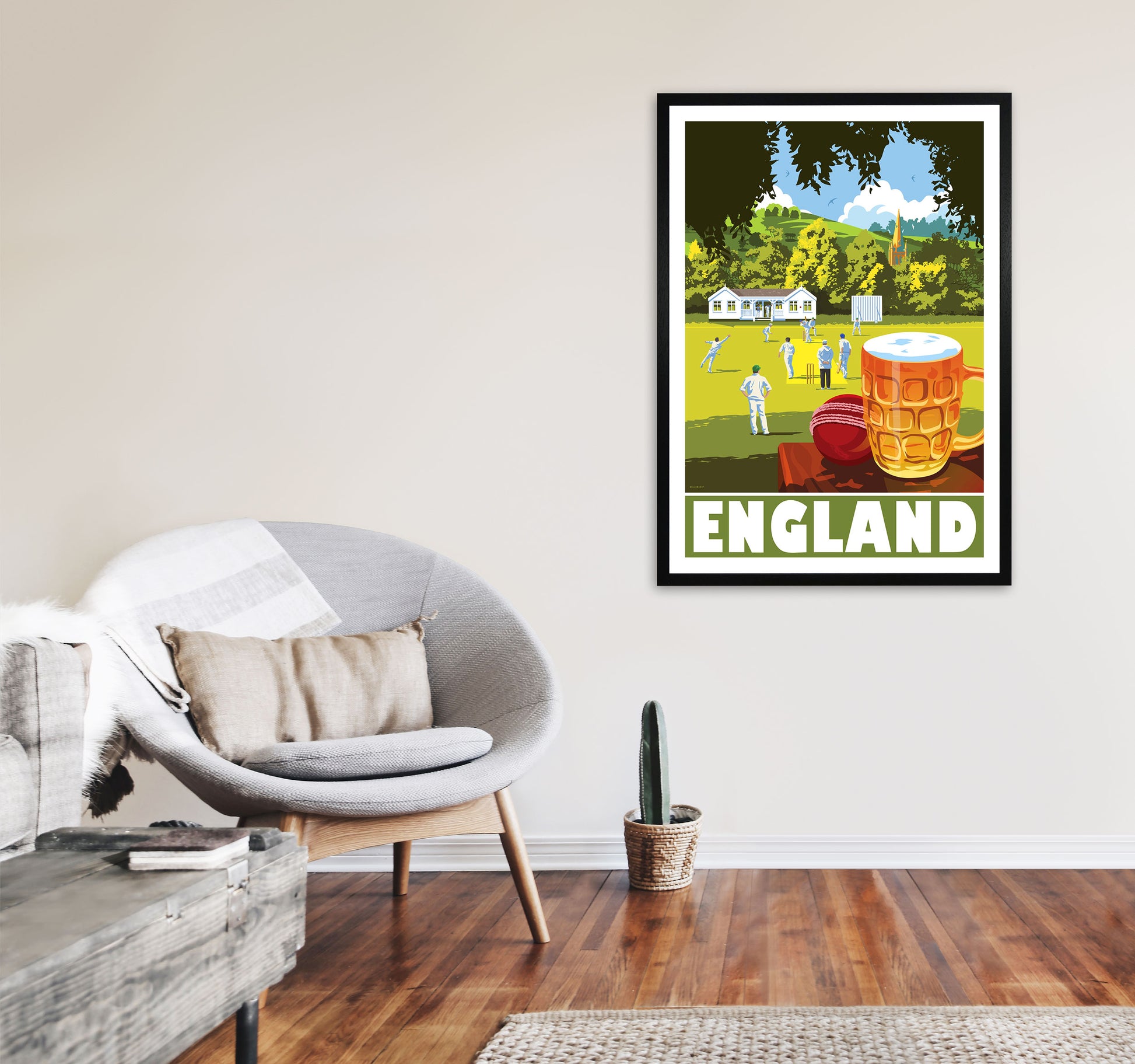 England by Stephen Millership A1 White Frame