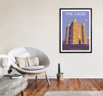 The Cage Art Print by Stephen Millership A1 White Frame