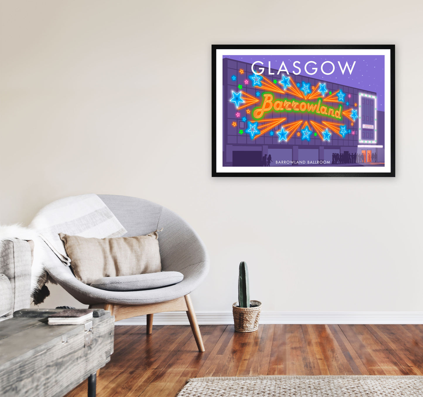 Barrowland Ballroom Glasgow Art Print by Stephen Millership A1 White Frame