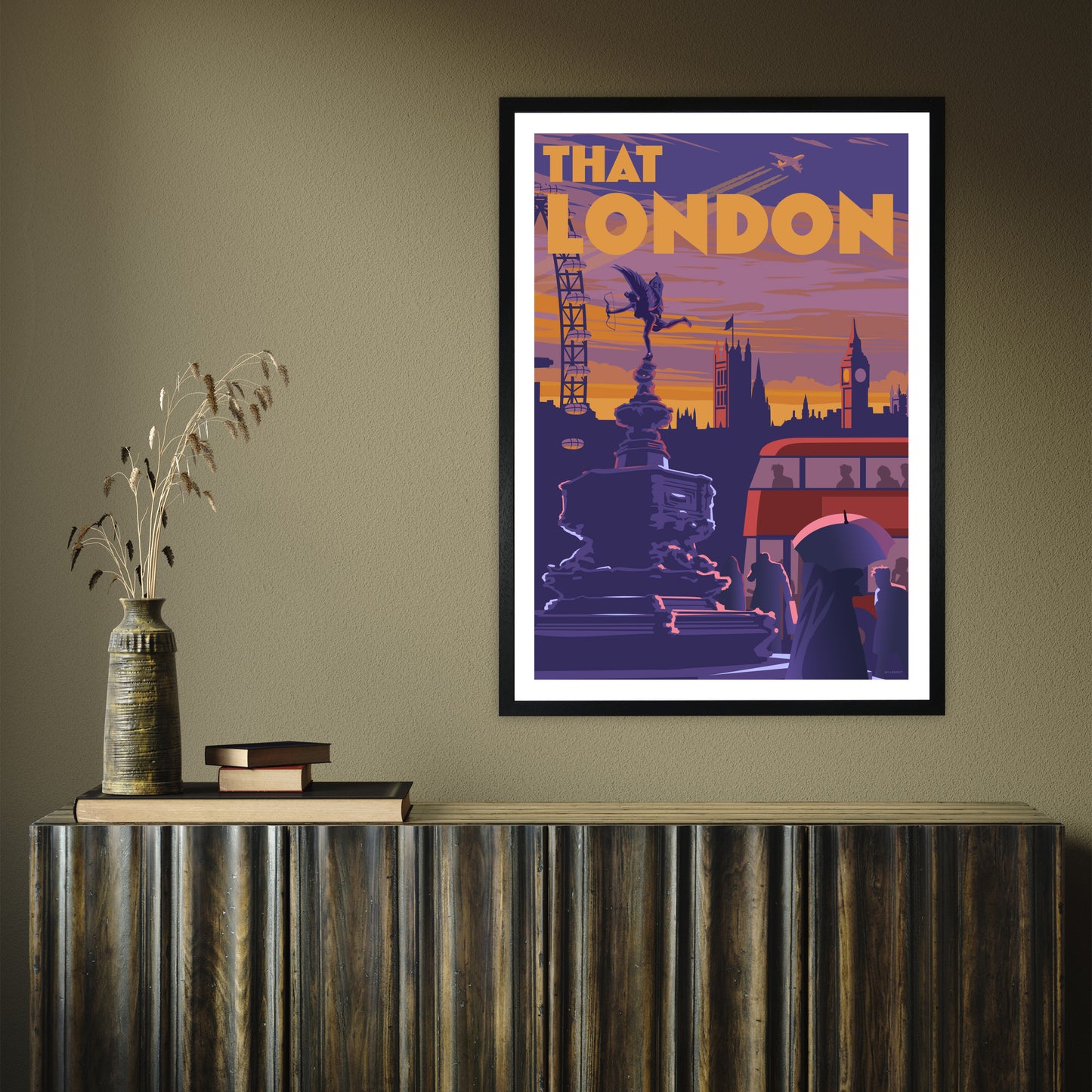 THAT LONDON 2 A3 by Stephen Millership A1 Black Frame